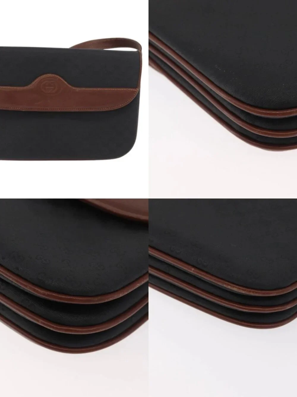 GUCCI Micro GG Supreme Shoulder Bag PVC Black Gold 004 104 0024 Auth 181357 - Picture 13 of 15